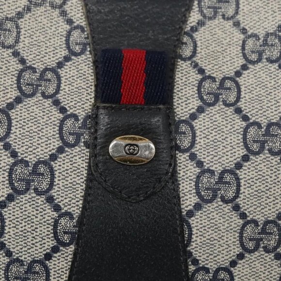 GUCCI GG Supreme Sherry Line Clutch Bag PVC Navy Red 89 01 034 Auth 103583 - Picture 9 of 16